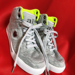 美品 alb スニーカー グレー ネオンイエロー  24cm