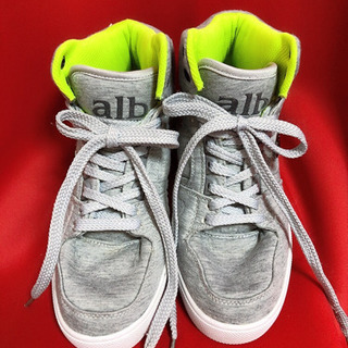 美品 alb スニーカー グレー ネオンイエロー  24cmの画像
