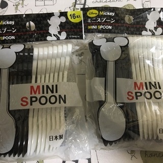 条件付き無料)100円ショップ　ミッキーミニスプーン 16本入×2袋