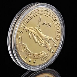 【非売品・記念品】アメリカ合衆国空軍 F-16戦闘機のコインの画像