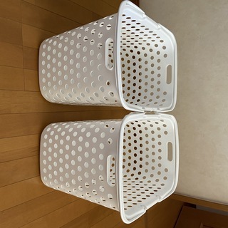 ランドリーバスケット　白　２コセットの画像