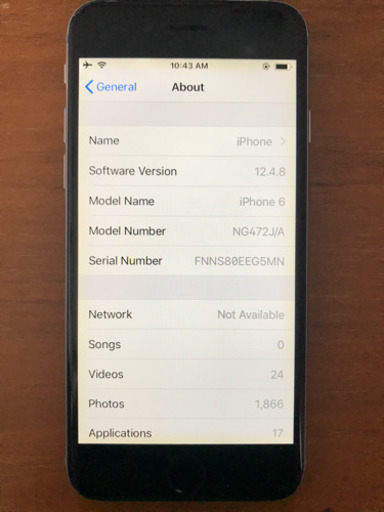 iPhone 6 16GB simフリー　100% バッテリー　中古