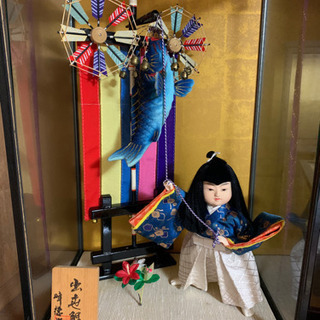 峰徳作　出世鯉　五月人形 端午の節句 ガラスケース付き