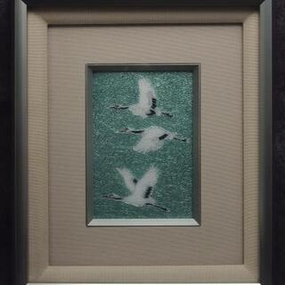 【JA】美術七宝 飛翔鶴之絵図 額装