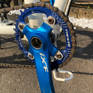 20インチ★折りたたみ自転車★白/青　坂道・通学・お買い物仕様の画像