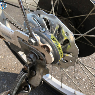 20インチ★折りたたみ自転車★白/青　坂道・通学・お買い物仕様の画像