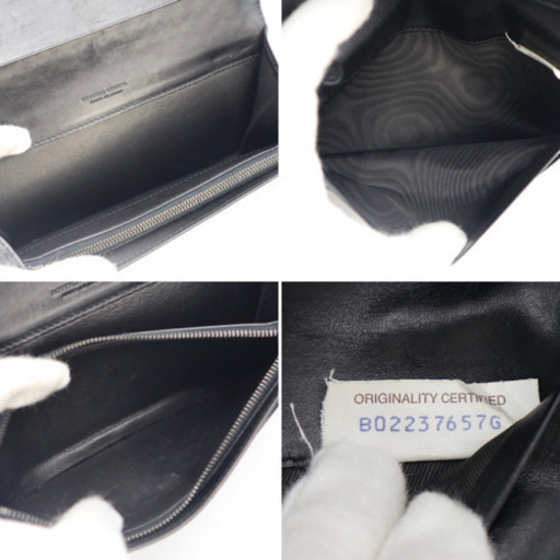 《BOTTEGA VENETA/イントレチャート 二つ折り 長財布》Bランク 黒