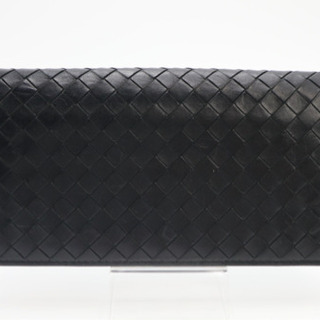 BOTTEGA VENETA/イントレチャート 二つ折り 長財布》Bランク 黒