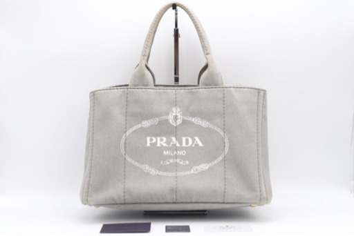 《PRADA/カナパ M ハンドバッグ 》1BG439 Bランク デニム ギャラ