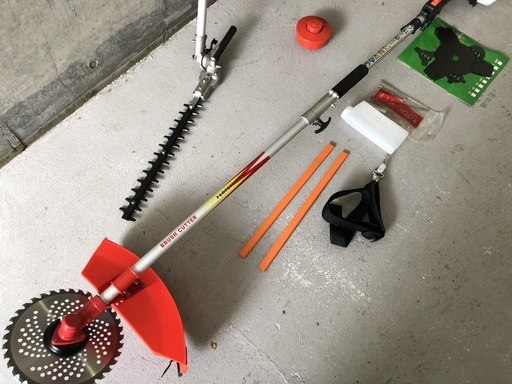 ①未使用品 1台2役 草刈機 ヘッジトリマー バリカン  ナイロンカッター付