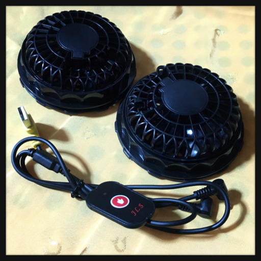 ご購入者様決定 [ほぼ未使用]熱中症対策 空調服用ファンセットUSB 簡単操作 長時間使用可能