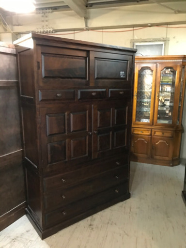 JF00766 和箪笥 着物収納 チェスト【北海道民芸家具】.