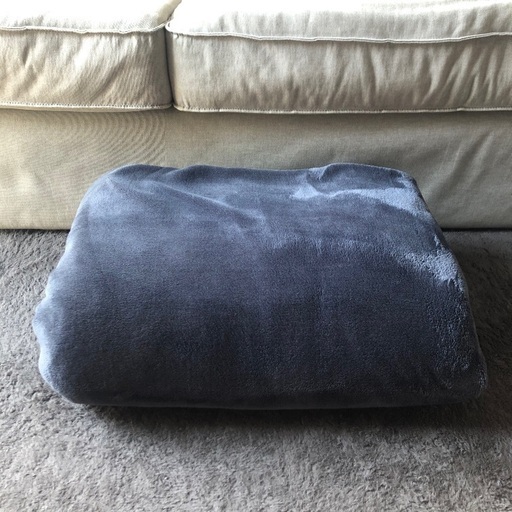[無印良品] あたたかファイバー厚手毛布・140x200cm／ダークブルー