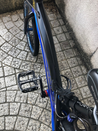BMX風？自転車 モトクロス ブルー色 ブレーキ片側