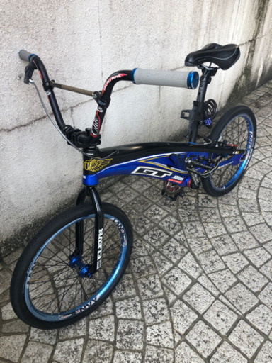 BMX風？自転車 モトクロス ブルー色 ブレーキ片側