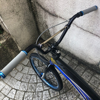 BMX風？自転車 モトクロス ブルー色 ブレーキ片側