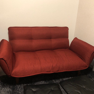 ソファ2人掛け（赤）美品　着払い