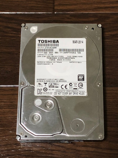 TOSHIBA 東芝  DT01ACA200  2TB  3.5インチ  HDD