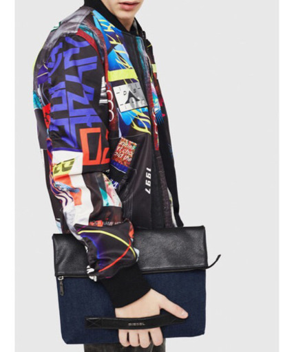 ディーゼル DIESEL クラッチバッグ ネイビー 黒