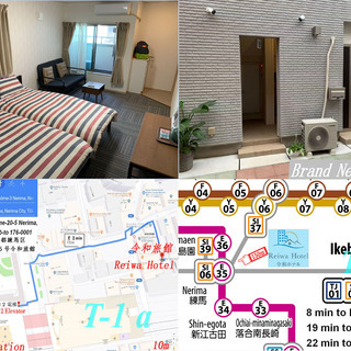 【新築】短期賃貸アパート　家具家電WIFI付　練馬駅徒歩2分　都心アクセス良好　即入居可　審査無し　保証人無し　家賃のみ　追加費用無し　初期費用無し　法人経営 - 練馬区