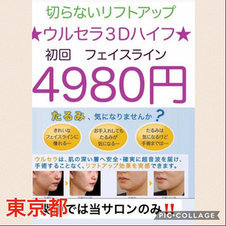 感動の小顔力！【ウルセラ3Dハイフ】初回4980円(税込)〜※最大8ヶ月以上の持続性！ − 東京都