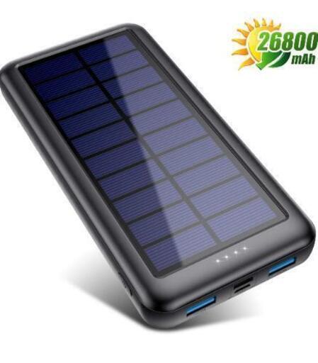 モバイルバッテリー 26800mAh 大容量 ソーラーチャージ☆お出掛け時便利☆