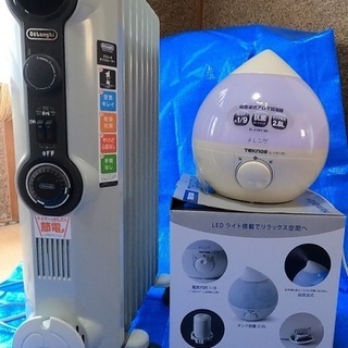 オイルヒーターと加湿器のセット