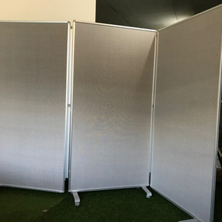 【0円】パーテーション②＊グレー＊三つ折り＊ジャンク品