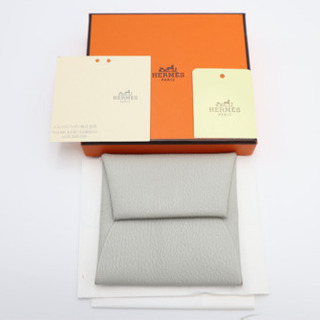HERMES/バスティア コインケース》ABランク 箱 グレー T刻印 美品