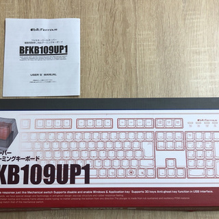 【中古品】ビットフェローズ 複数同時押し対応ゲーミングキーボード ブラック BFKB109UP1【動確済】の画像