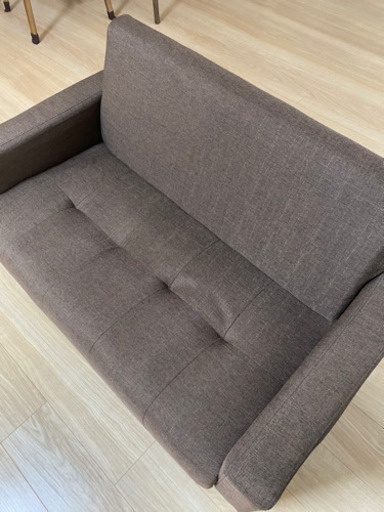 【美品】ソファ 2人用 ブラウン （禁煙）