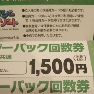ファンタジーキッズリゾート チケット 回数券