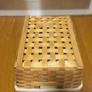 【引き渡し終了】木編みの籠　3個セットの画像