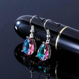 ミスティックトパーズ　シルバ−925　ドロップピアス　ペア　新品の画像