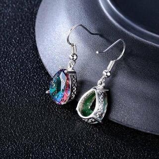 ミスティックトパーズ　シルバ−925　ドロップピアス　ペア　新品の画像