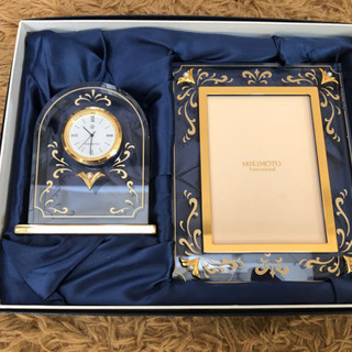 ミキモト真珠 写真たて&時計　新品