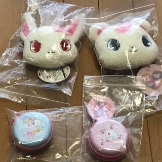 ジュエルペット☆もこもこフェイスポーチ・ミニ缶ポーチ各２つずつ