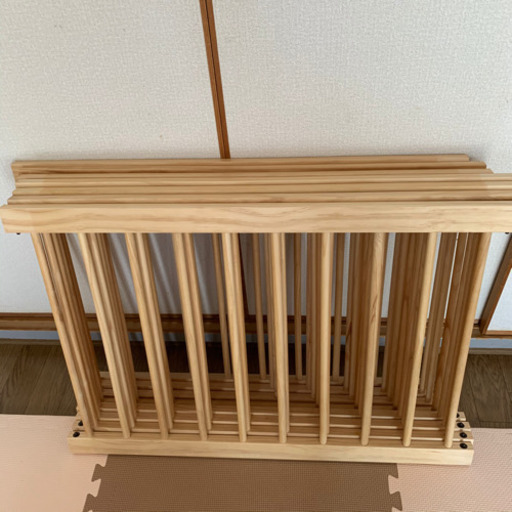 美品＊RiZKiZ木製ベビーサークル 8枚セット ナチュラル高さ55cm 【公式