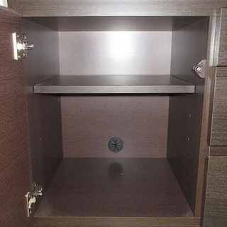stp-1118　キャビネット　ダークブラウン　木製　幅81㎝　サイドボード　引き出し　収納家具　引出4杯　タンス　箪笥　家具　茶　大容量　ニトリ の画像