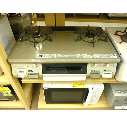 札幌【ガステーブル 都市ガス 2018年製】右強火 幅59.6cm 水無片面焼グリル リンナイ Rinnai 13A KGM64PBR ガスコンロ 西岡店