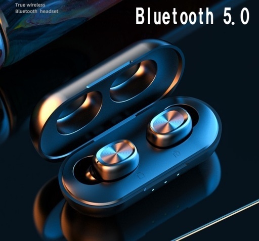 【新品】 イヤホン ワイヤレス 最新型 Bluetooth 5.0 防水 ブラック android iPhone 対応 ハンズフリー 充電ケース付 バッテリー内蔵  黒 waterproof 未使用