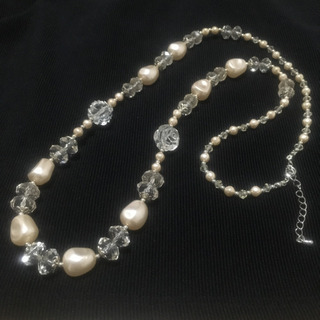 ロングネックレス(寒色系) 大粒 ONWARD