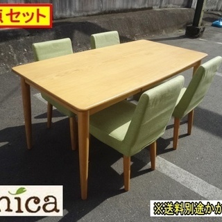 【中古】 UNICA(ユニカ)　ダイニングテーブル・チェア ５点セット　天然木　 F-OA-415-0812A