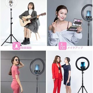 【新品】LEDリングライト Amconsure 高安定性 三脚スタンド +卓上スタンド 照明撮影用ライトセット10インチ 三色モード /10輝度調光 スマホライト 3000K-5600K 補助光 照明用キット 顔美化/肌美化ライト 自撮り写真/美容化粧/Youtube/tiktok生放送/ライブ配信/テレワーク会議/ビデオカメラ撮影用（一年保証・日本語説明書付き） Amconsureの画像