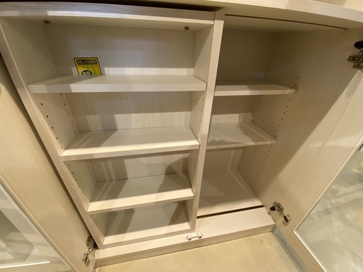 本棚 ニトリ スライド式 シェルフ 飾り棚 ホワイト 中古品①
