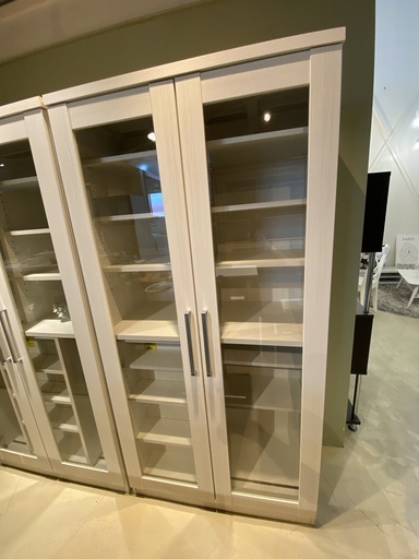 本棚 ニトリ スライド式 シェルフ 飾り棚 ホワイト 中古品②