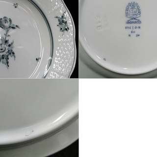 WE】ヘレンド マーガレット 染付 パン皿 8枚セット