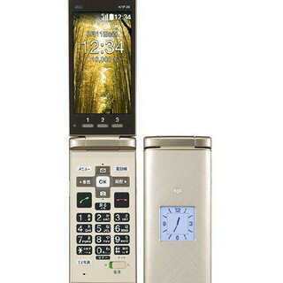 【美品】 au かんたんケータイ KYF36 ゴールド SIMロ...