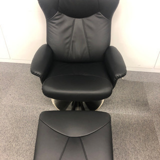 ニトリ　パーソナルチェアー　リクライニング　オットマン付き(別売り) 黒 ニトリ リクライニングパーソナルチェア オットマン付き チェア