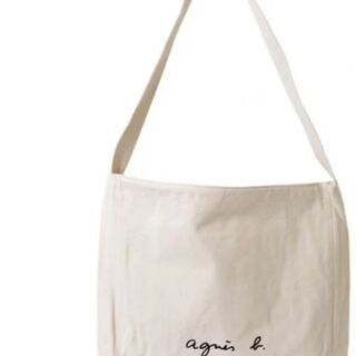アニエスベーコットンショルダーバッグ　ホワイトの画像
